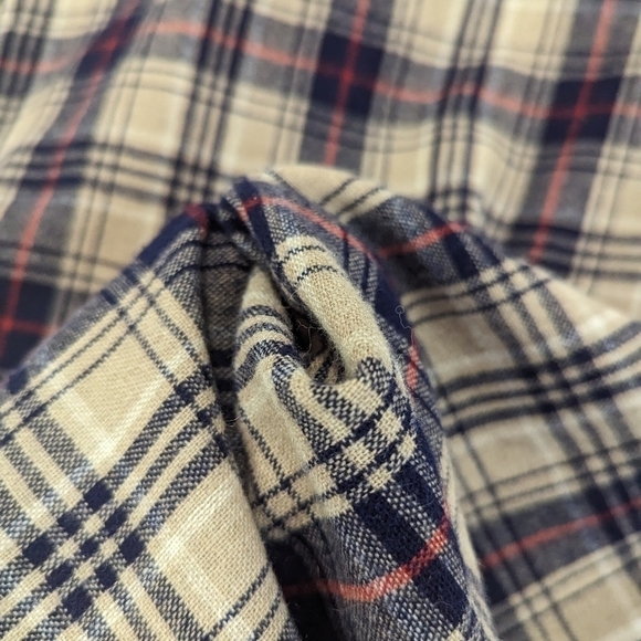 Vintage Wool Shirt Mens Medium Button Up 60's Plaid Brewster West Tan Brown Long - Picture 11 of 16